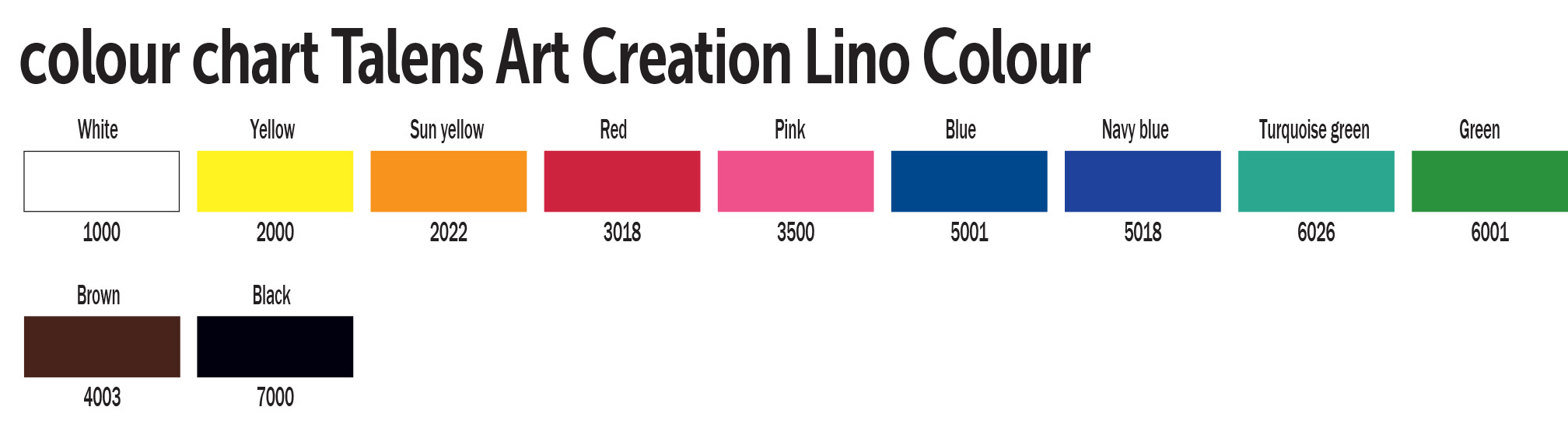 TAC Lino colour chart